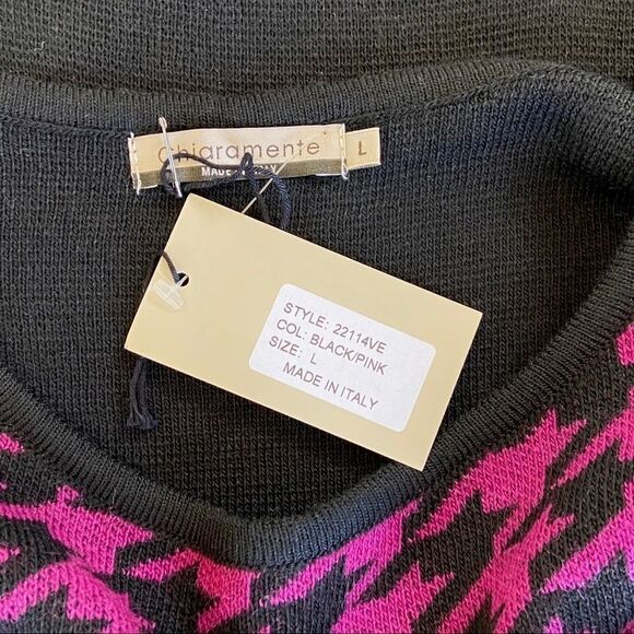 Italian Made Chiaramente Houndstooth Knit Dress L - Picture 5 of 7